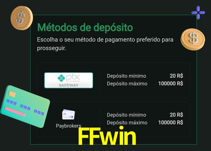 O cassino FFwin oferece uma grande variedade de métodos de pagamento